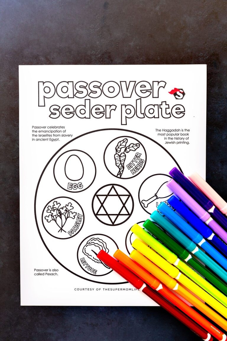 Passover Seder Plate Coloring Page Printable The Super Mom Life