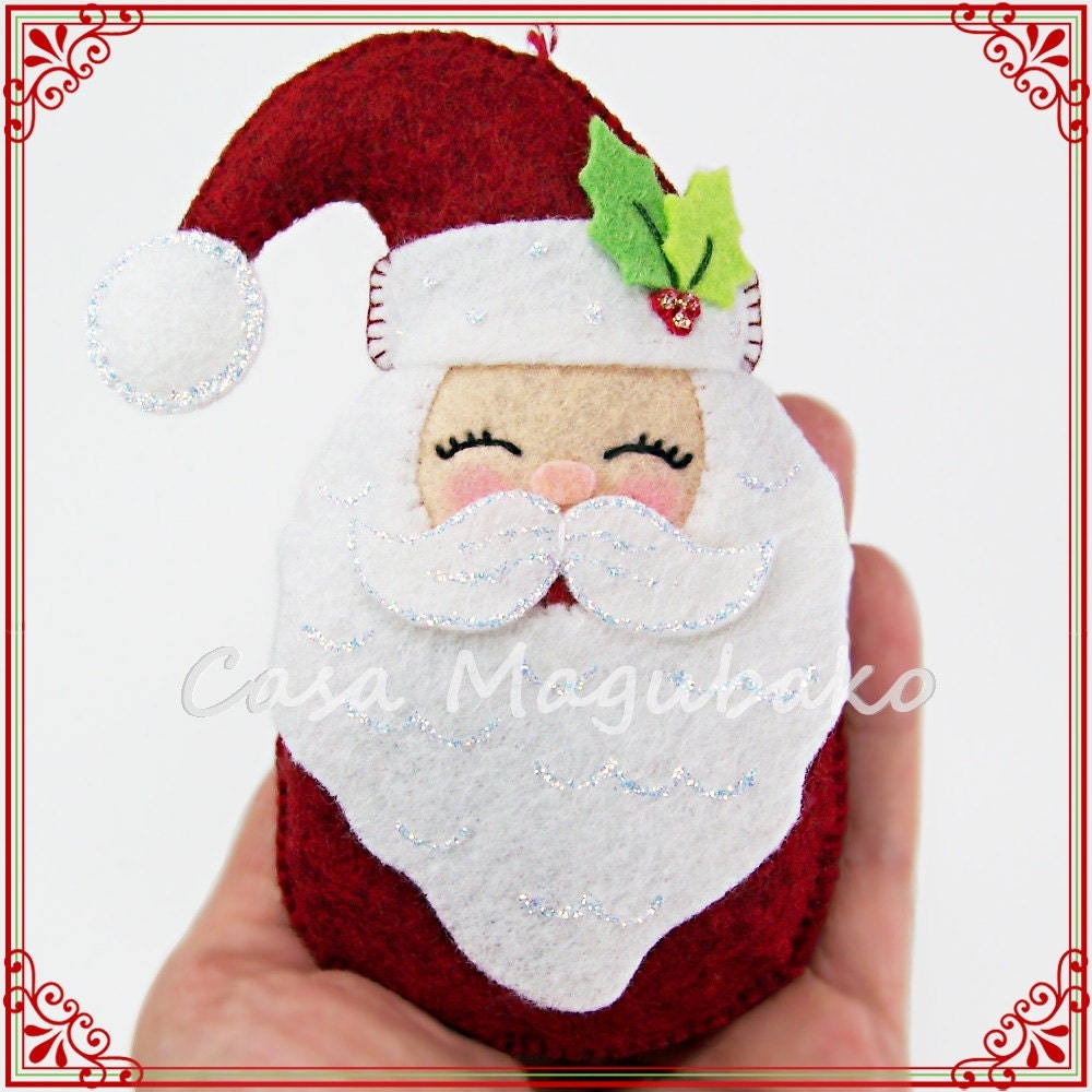PDF Pattern Santa Claus Ornament Felt Pattern Christmas