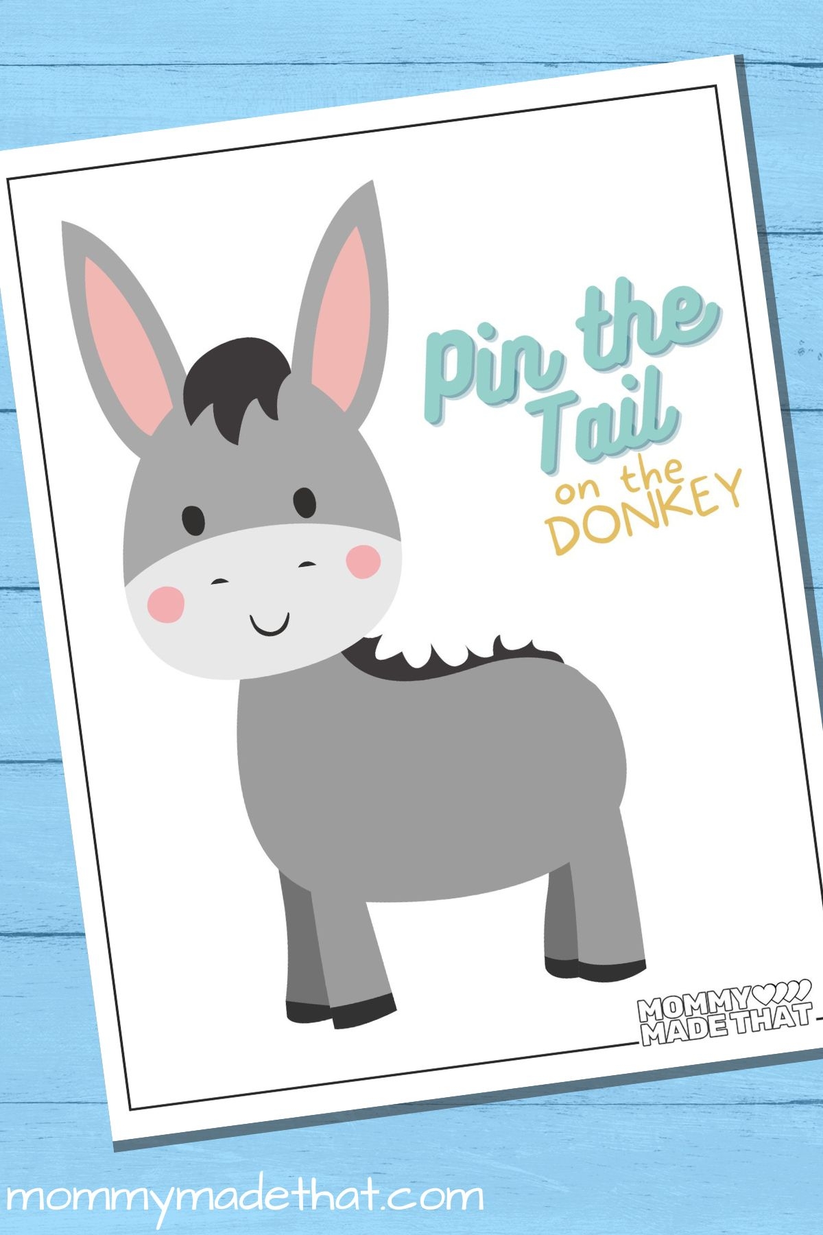 Pin The Tail On The Donkey Cute Free Printable 