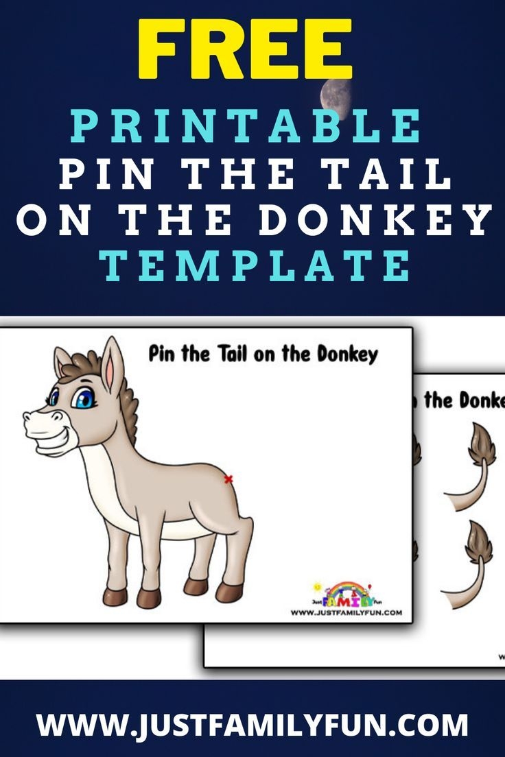 Pin The Tail On The Donkey Printable Template The Donkey Donkey 
