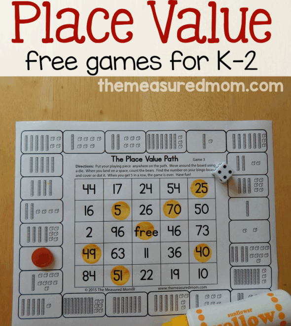 Place Value Games For K 2 The Measured Mom