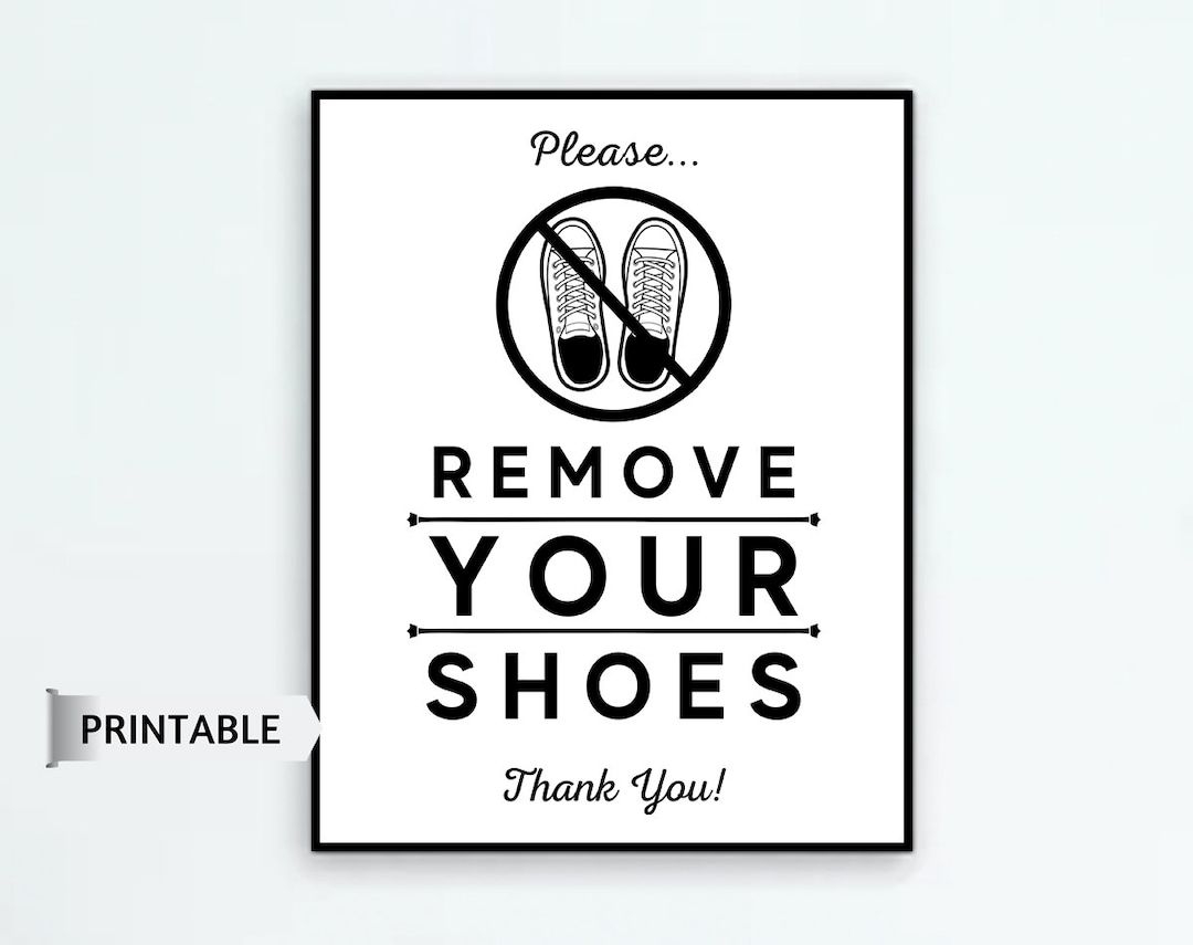 Free Printable Take Your Shoes Off Sign