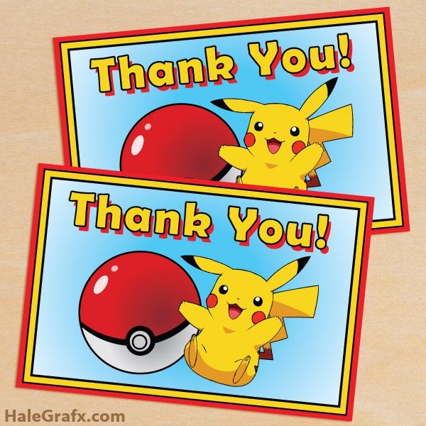 Pokemon Thank You Card FREE Printable Pok mon Thank You Card Pok mon