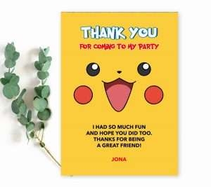 Pokemon Thank You Card Template Instant Download