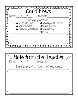 Positive Notes To Send Home Parent Communication PRINTABLES TPT