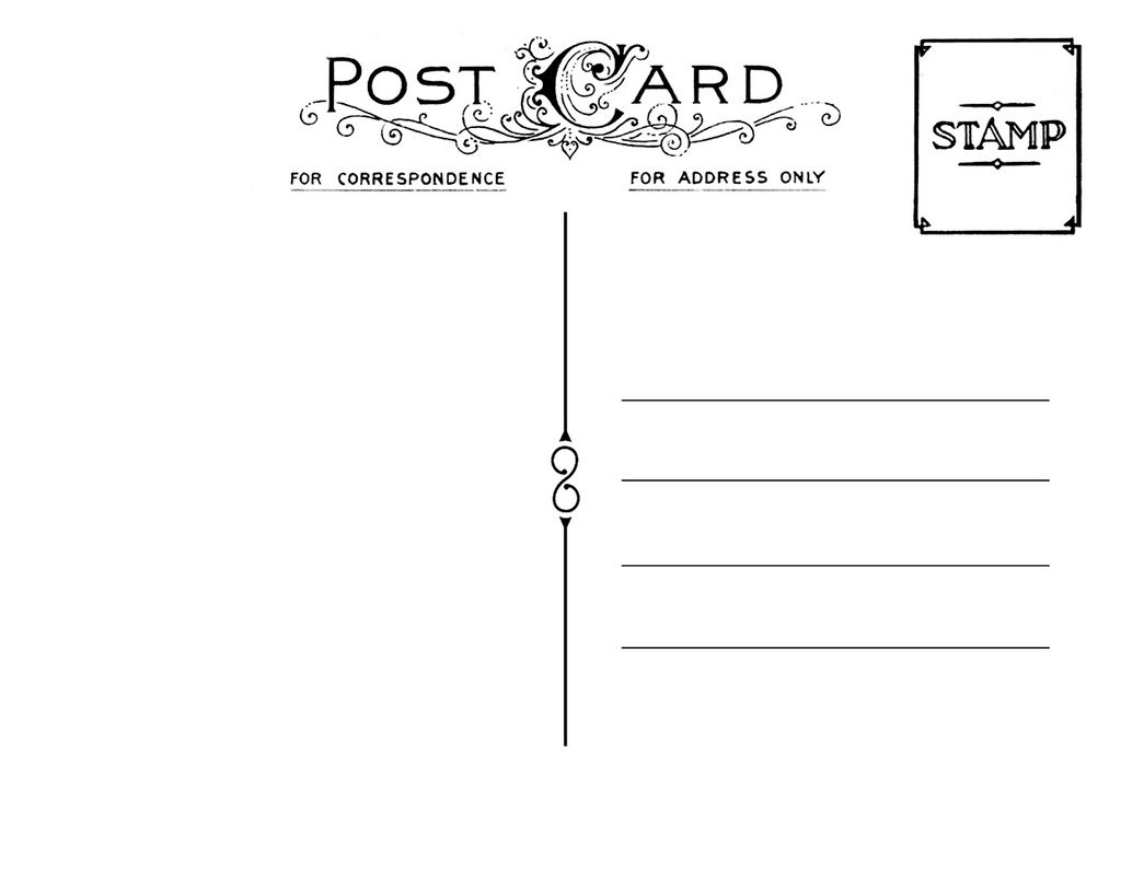 Postcard Back Template 5x7