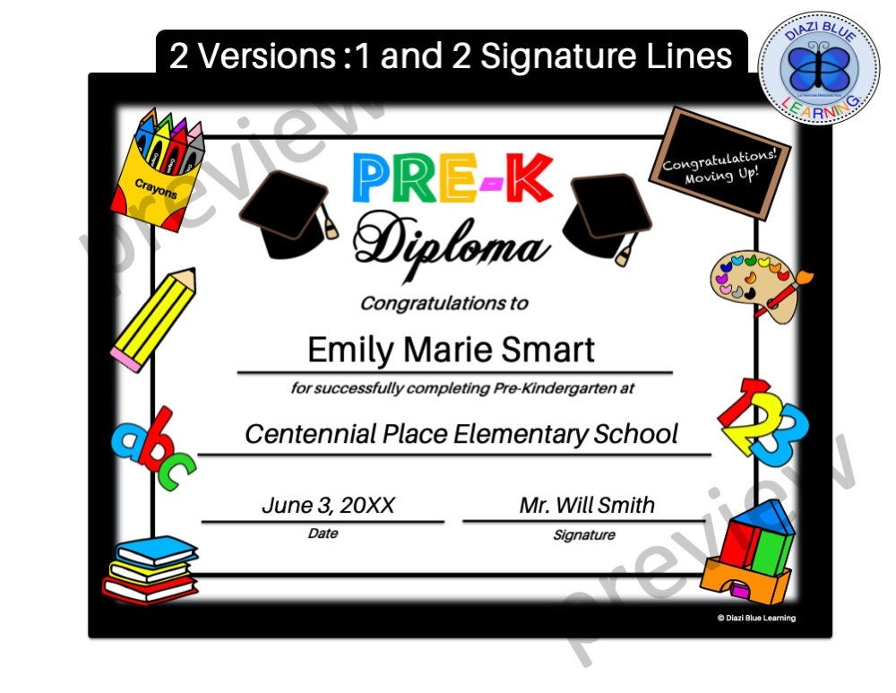 Pre K Graduation Certificate Free Printable