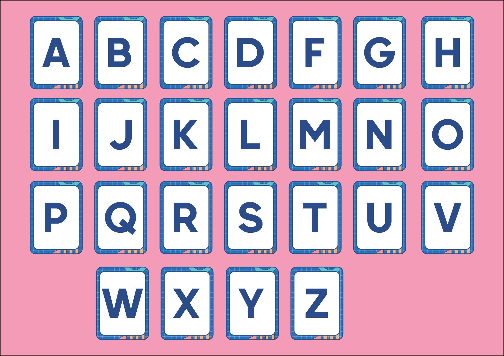 Printable Abc Flashcards Letters Only