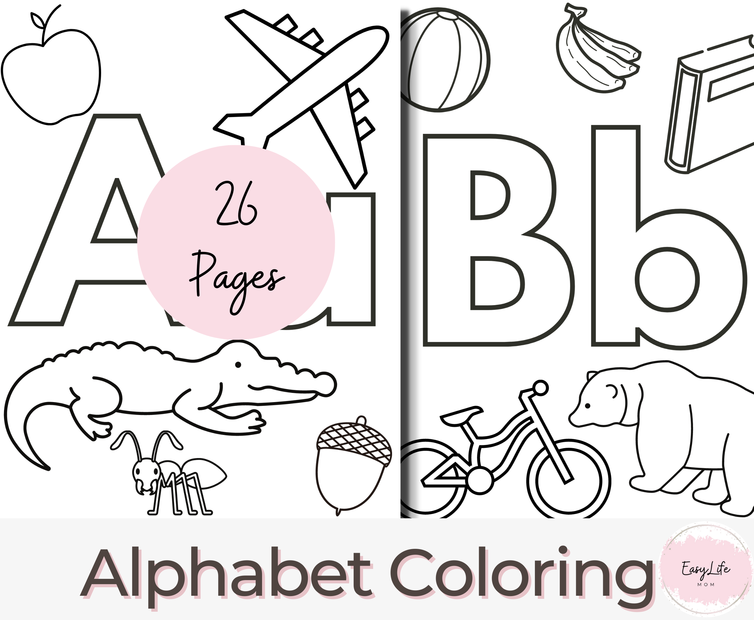 Printable Alphabet Coloring Pages