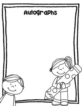 Printable Autograph Books For School Kids Tedy Printable Activities