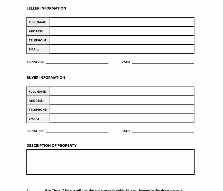 Printable Bill Of Sale World Of Printables
