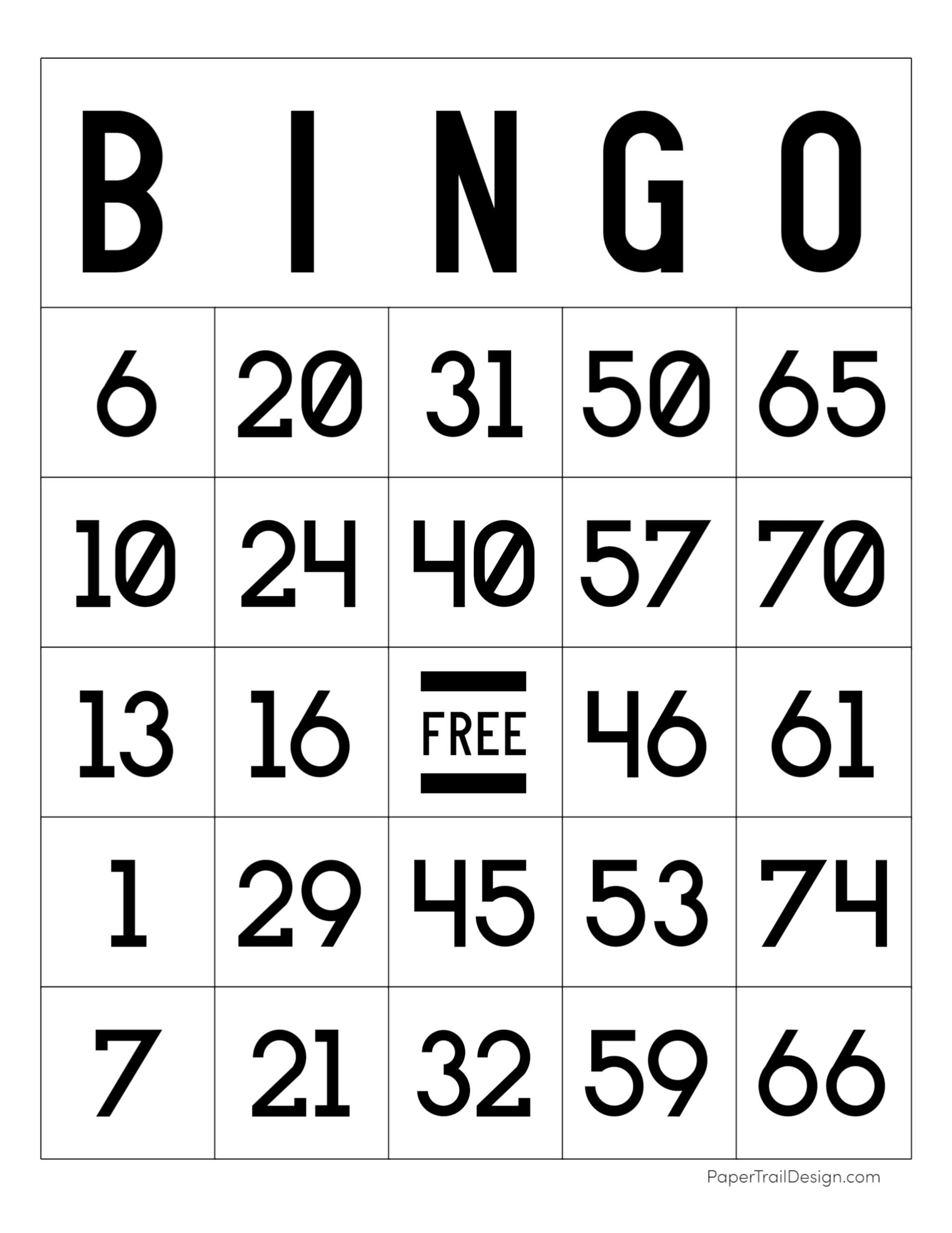 Printable Bingo Cards 4 Per Page