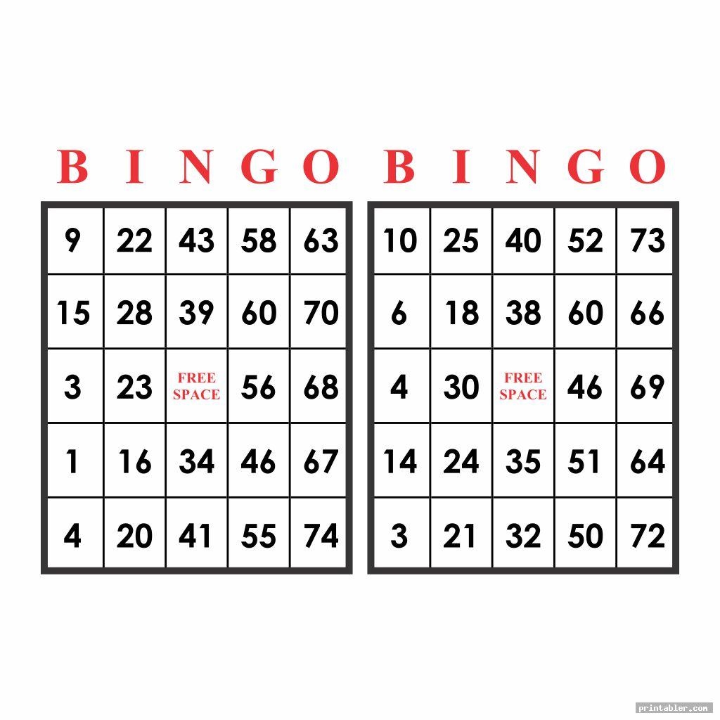 Printable Bingo Numbers 1 75 Gridgit