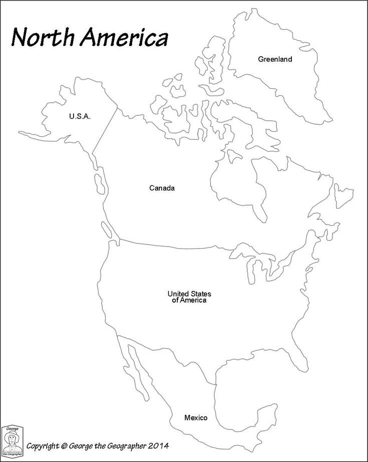 Printable Blank Map Of North America Printable Vocabulary Flashcards