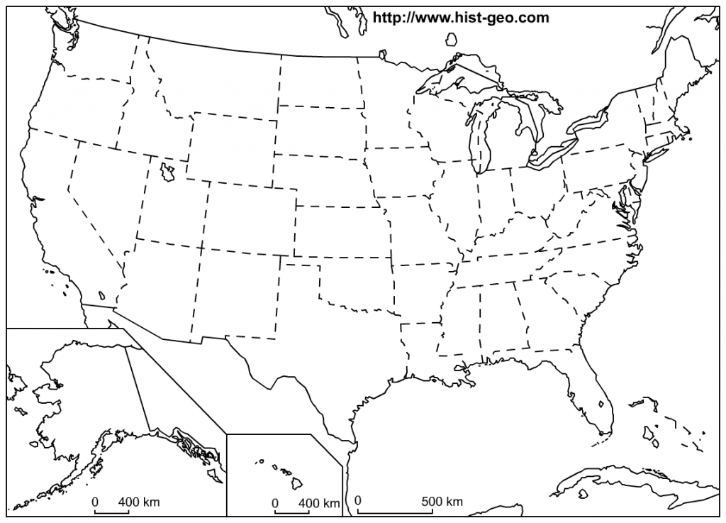 Printable Blank Map States And Capitals