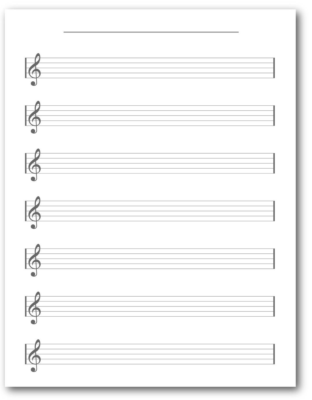 Printable Staff Paper With 1 Staff
