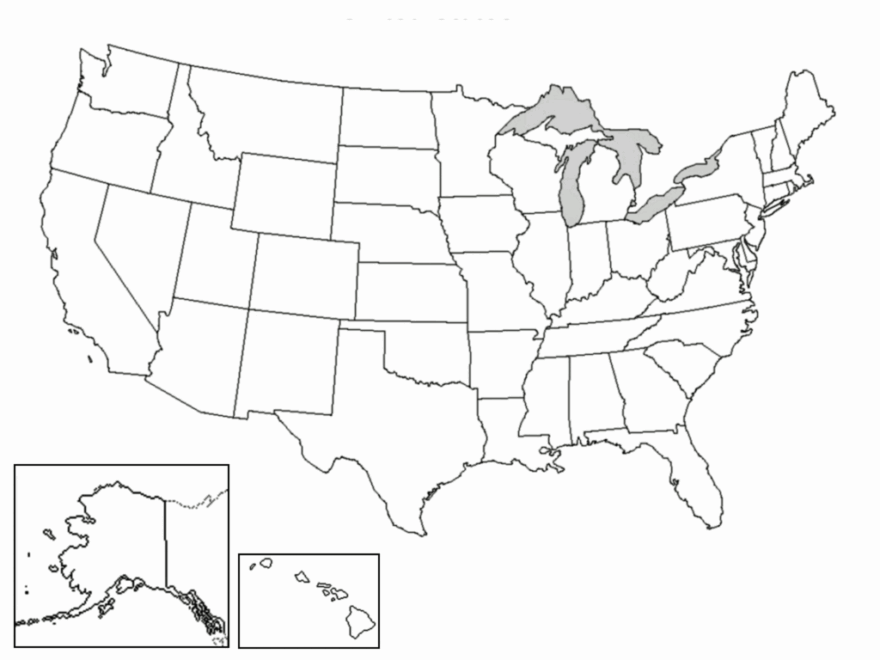 Printable Blank US Map Quiz Printable Map Of The United States