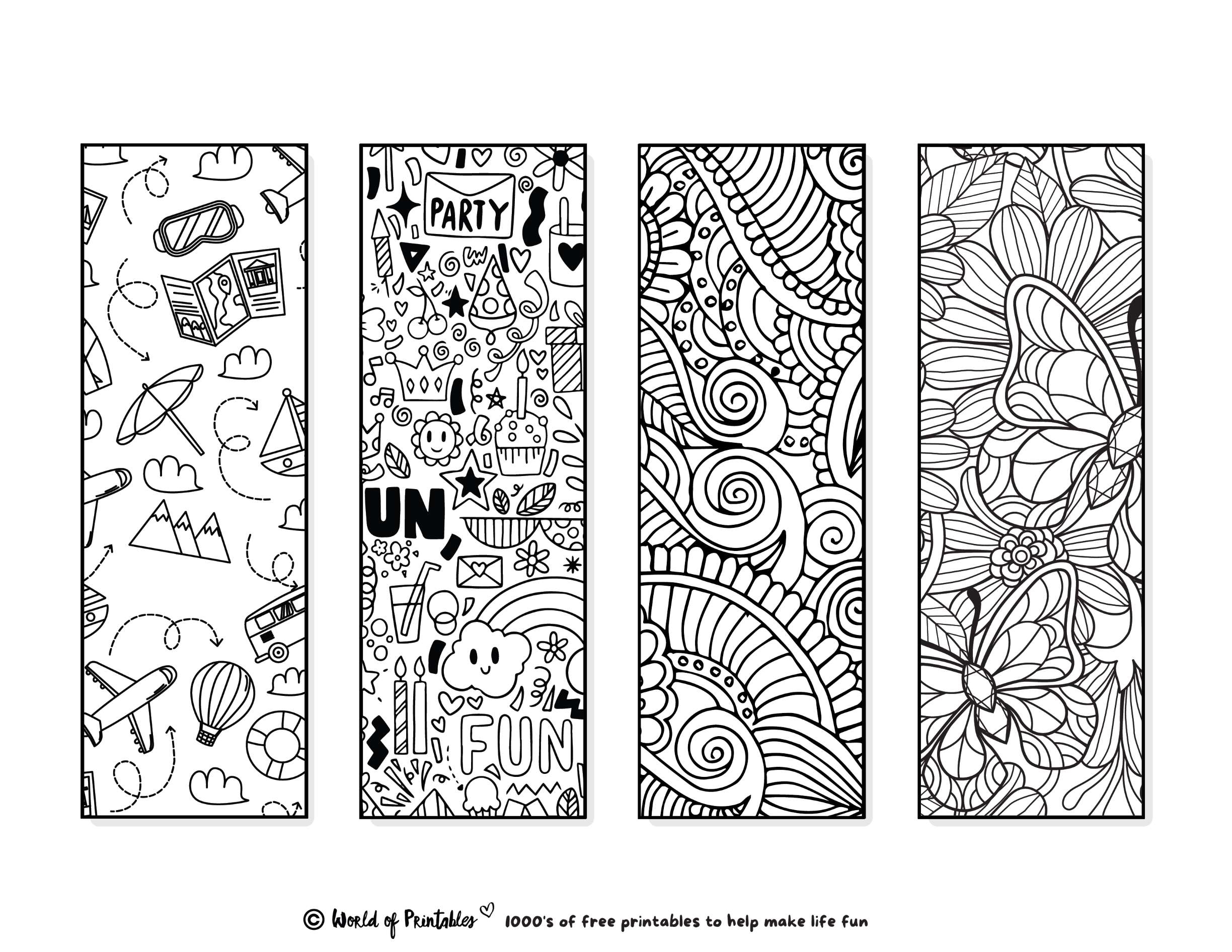 Printable Bookmarks To Color 120 For Adults Kids World Of Printables