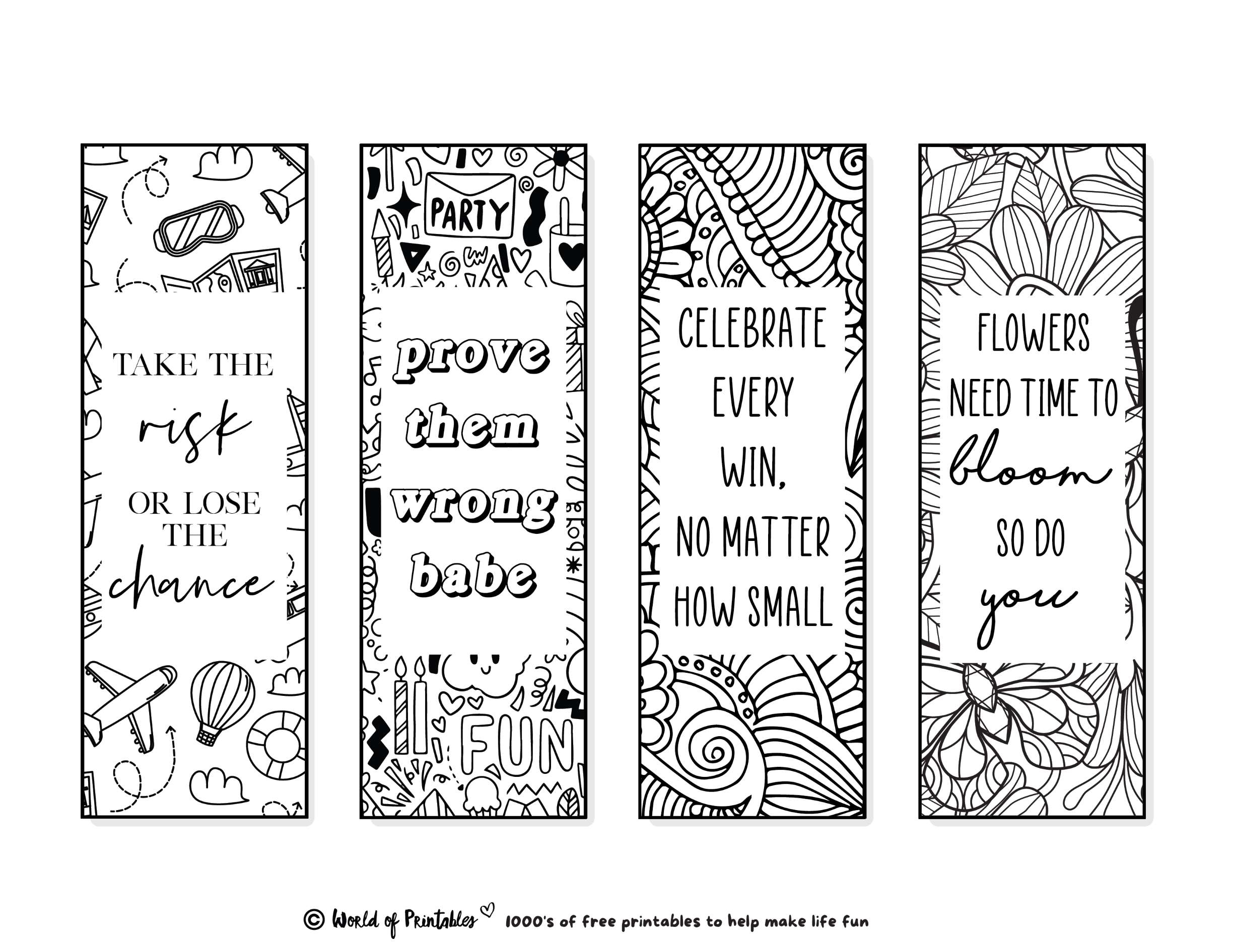 Printable Bookmarks To Color 120 For Adults Kids World Of Printables