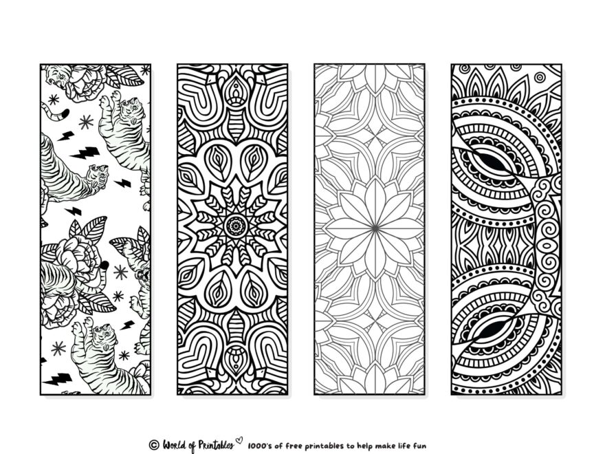 Printable Bookmarks To Color 120 For Adults Kids World Of Printables