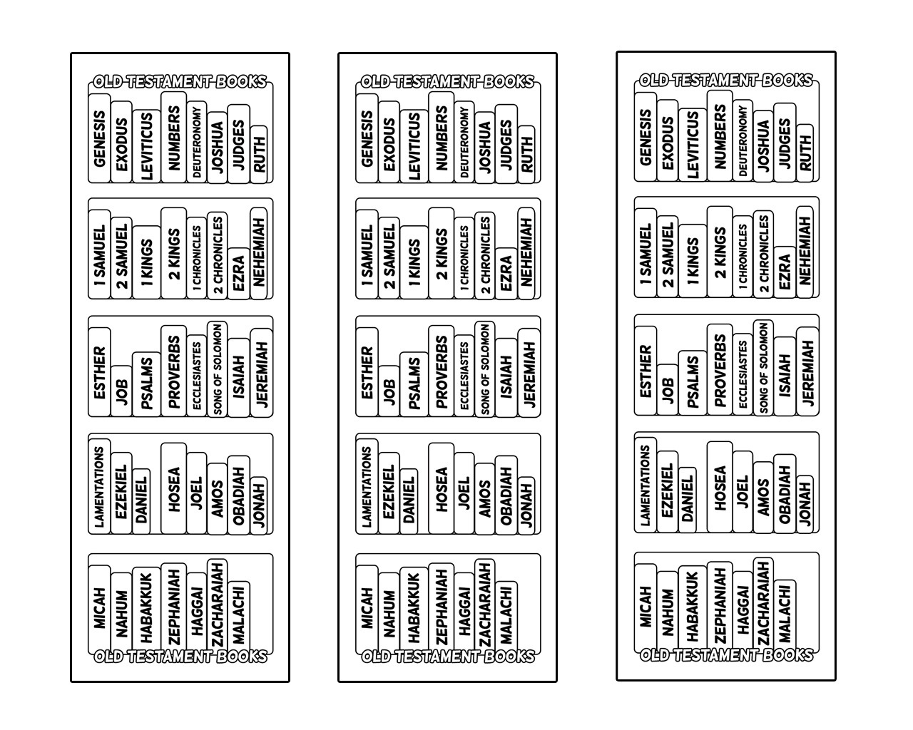 Printable Bookmarks With Books Of The Bible