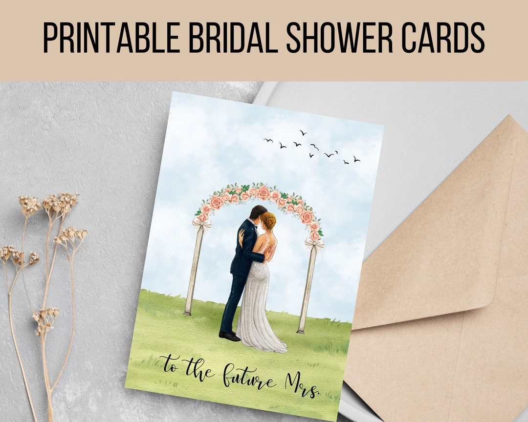 Printable Bridal Shower Cards Digital Wedding Shower Card Etsy