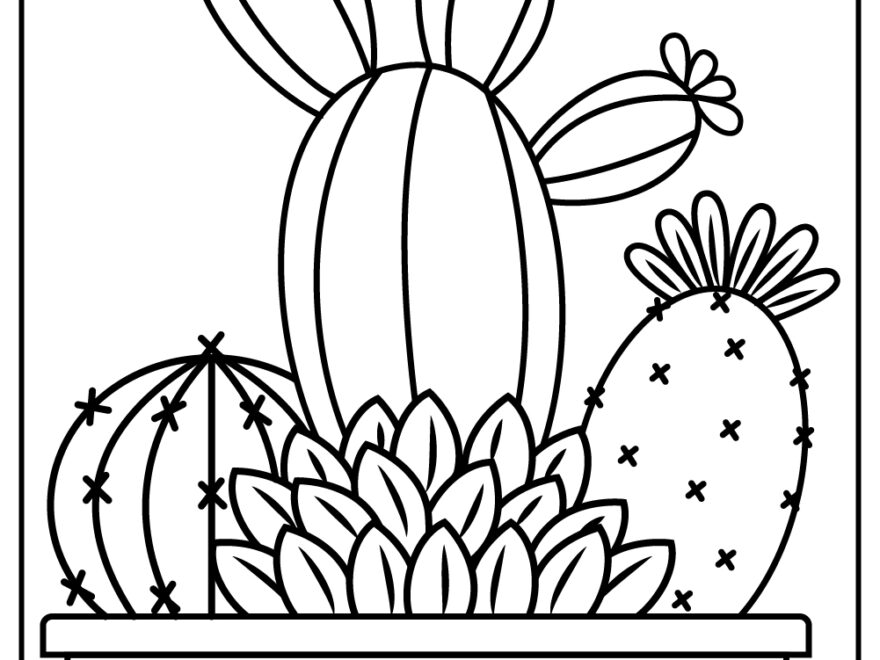 Printable Cactus Coloring Pages