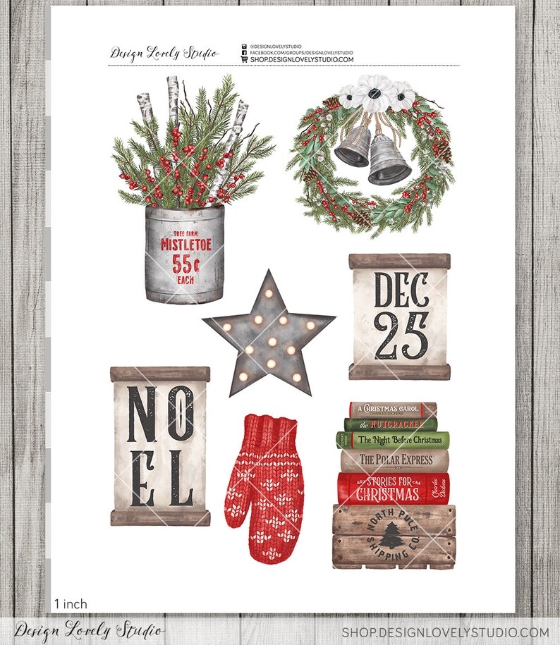 Printable Christmas Die Cuts Christmas Planner Die Cuts Etsy