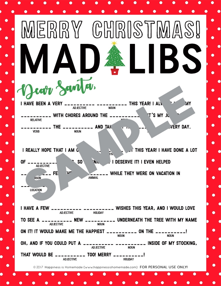 Printable Christmas Mad Libs Printable Word Searches