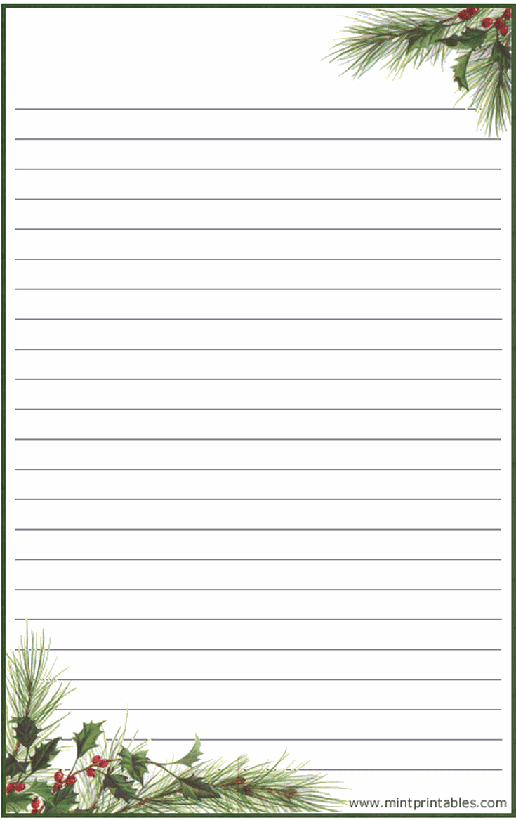Free Printable Lined Christmas Stationery