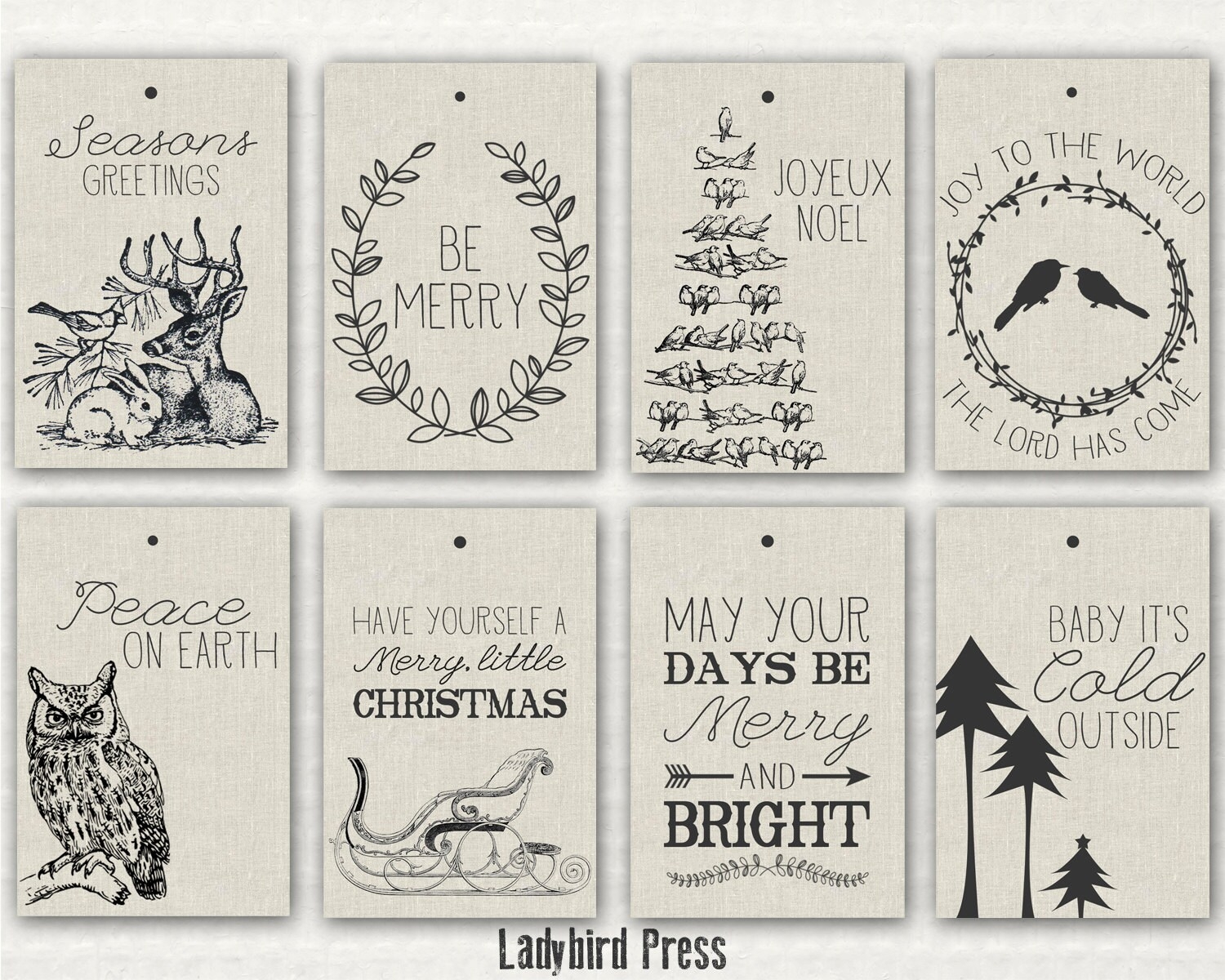 Printable Christmas Tags Rustic Christmas Tags Woodland Printable Christmas Tags Rustic Christmas Tags Woodland