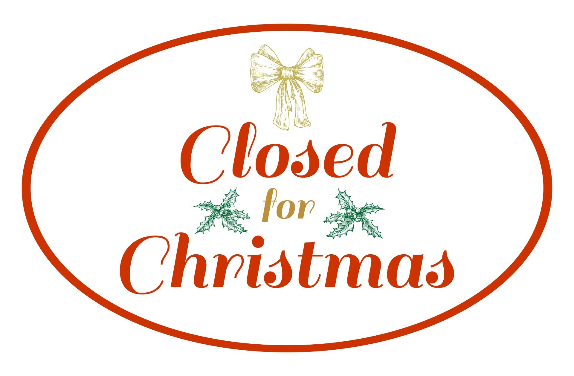 Free Closed Santa Christmas Signs Printable