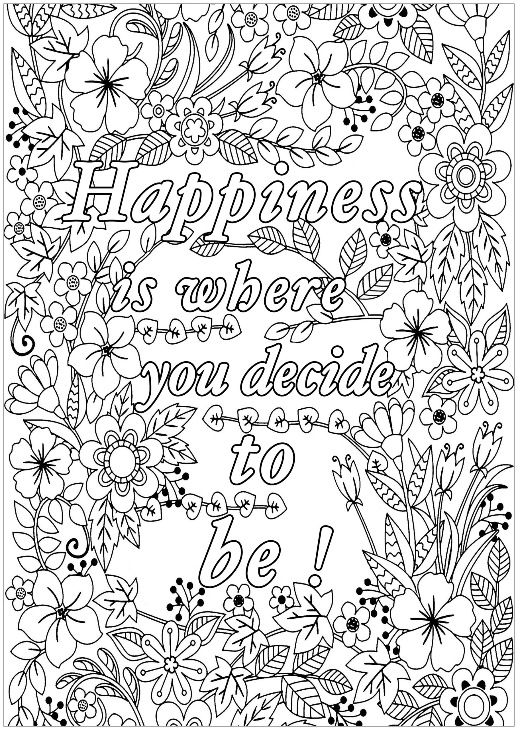 Inspirational Quotes Coloring Pages Printable