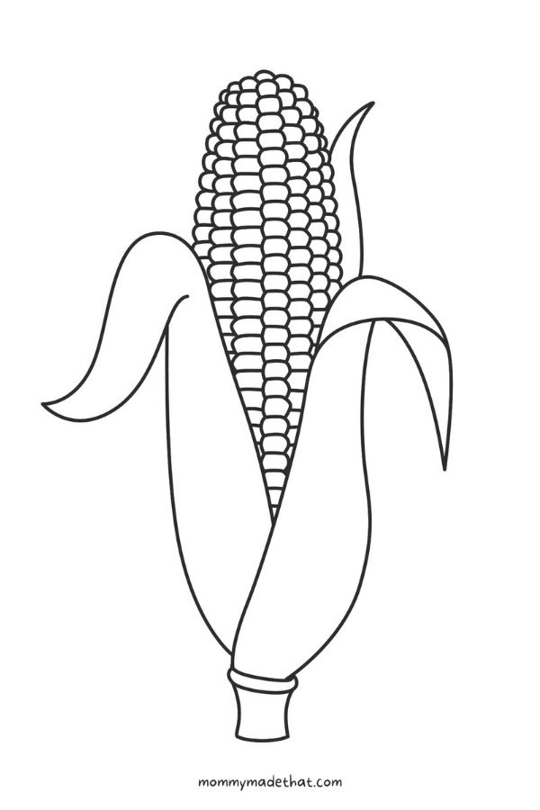 Printable Corn On The Cob Coloring Pages