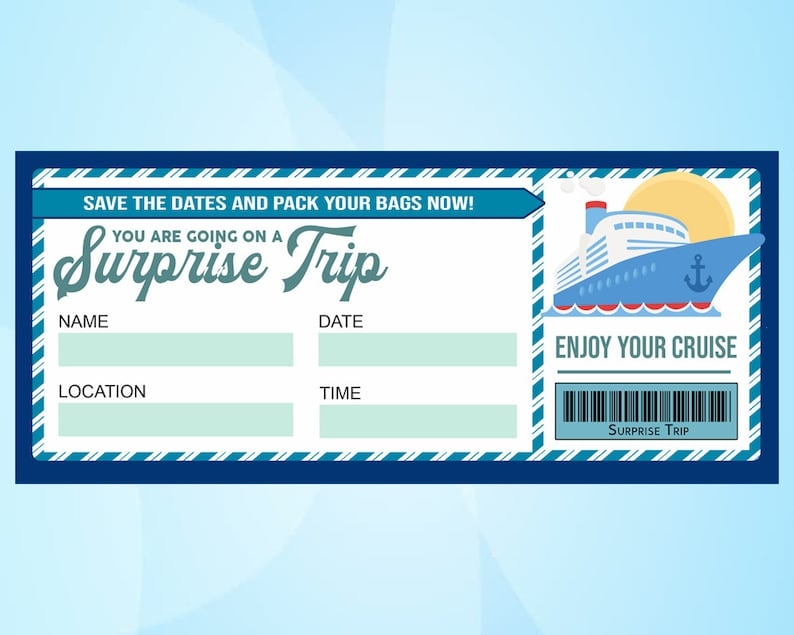 Free Printable Cruise Boarding Pass Template
