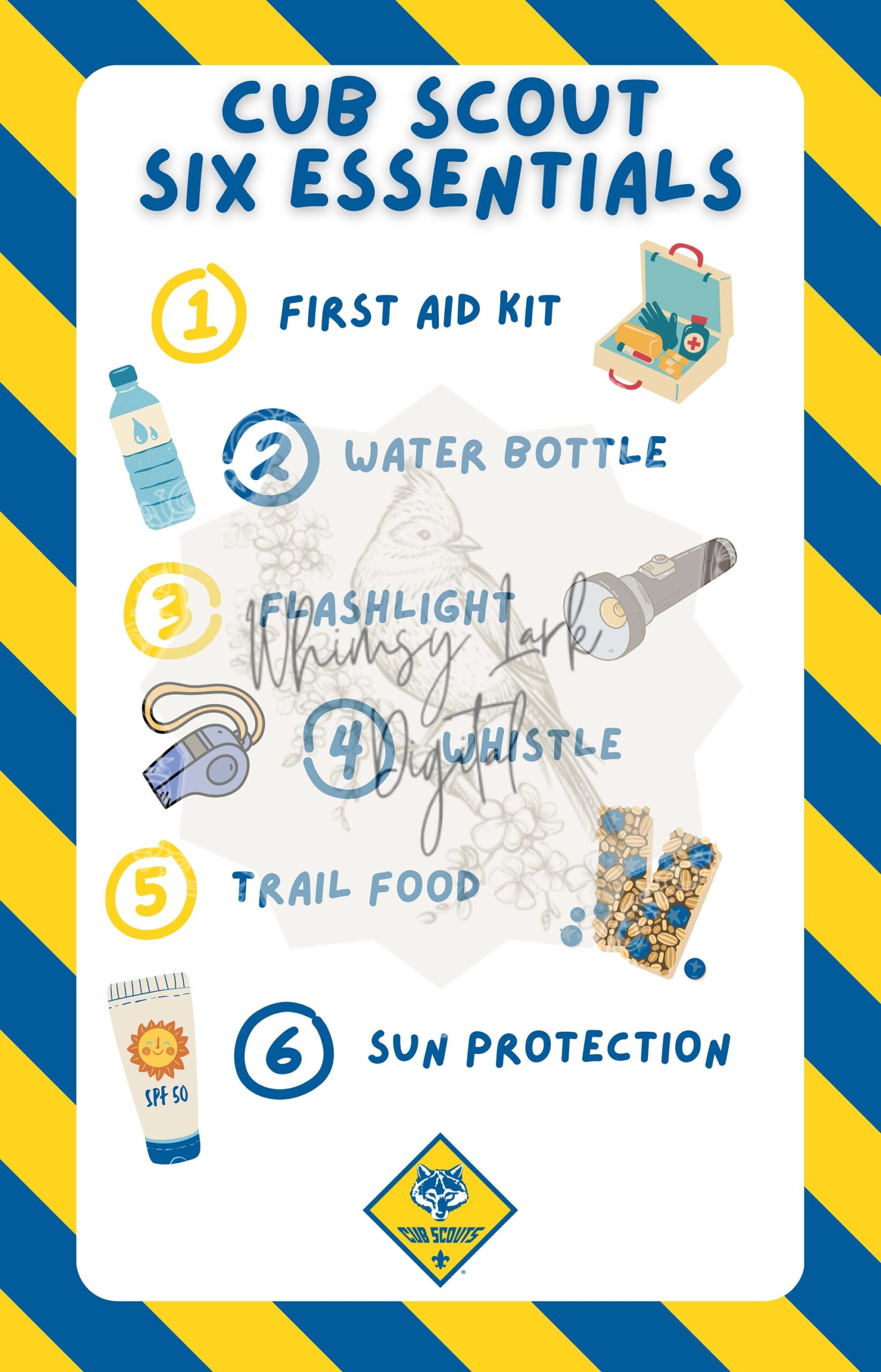 PRINTABLE Cub Scouts Six Essential Lists Pocket Size Etsy