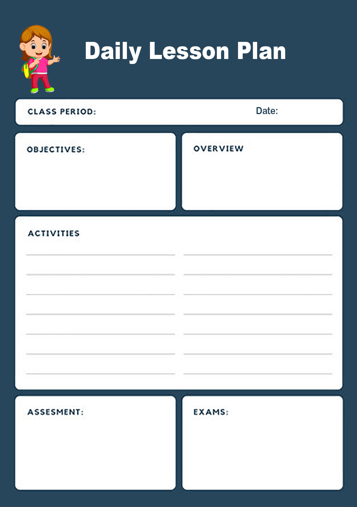Printable Daily Lesson Plan Template Printable Lesson Plans