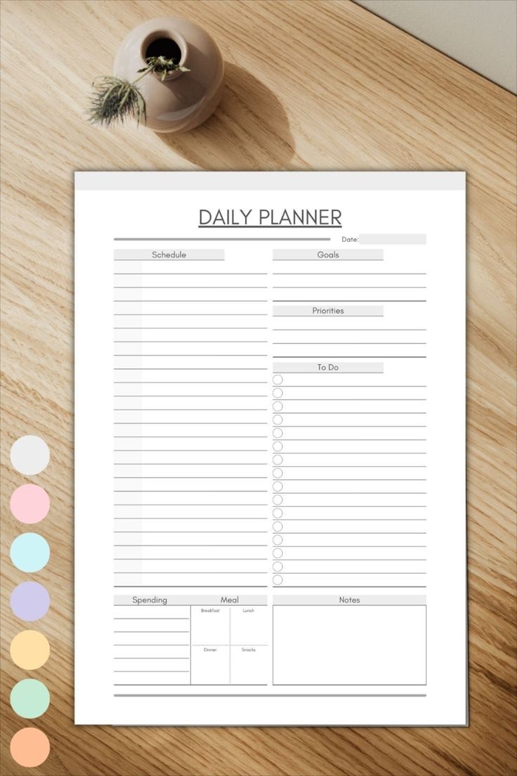Printable Daily Planner Daily Log Daily Notes Printable To Do List 