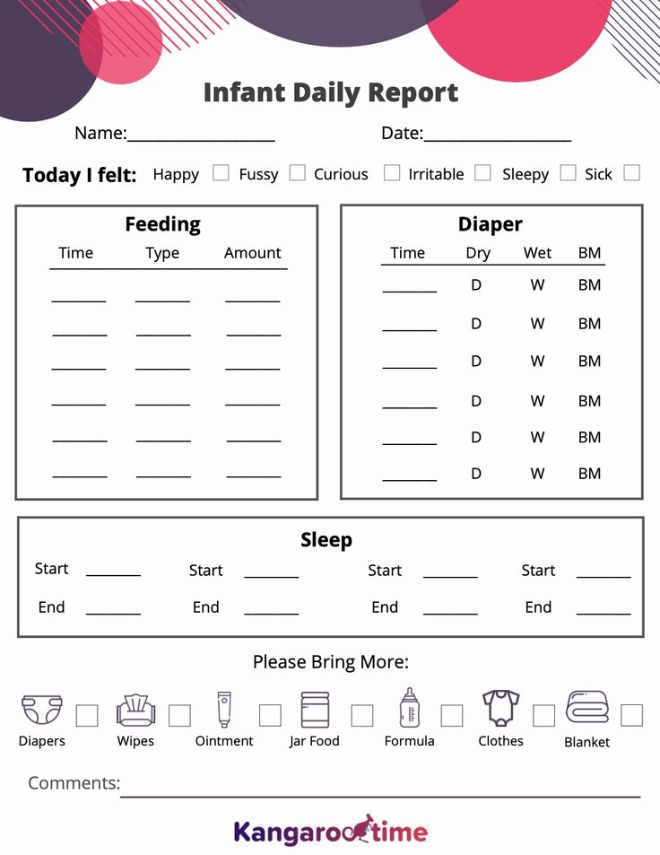 Printable Daily Sheets For Daycare