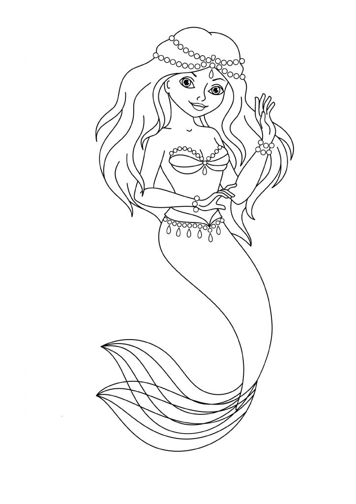 Printable Easy Mermaid Coloring Pages