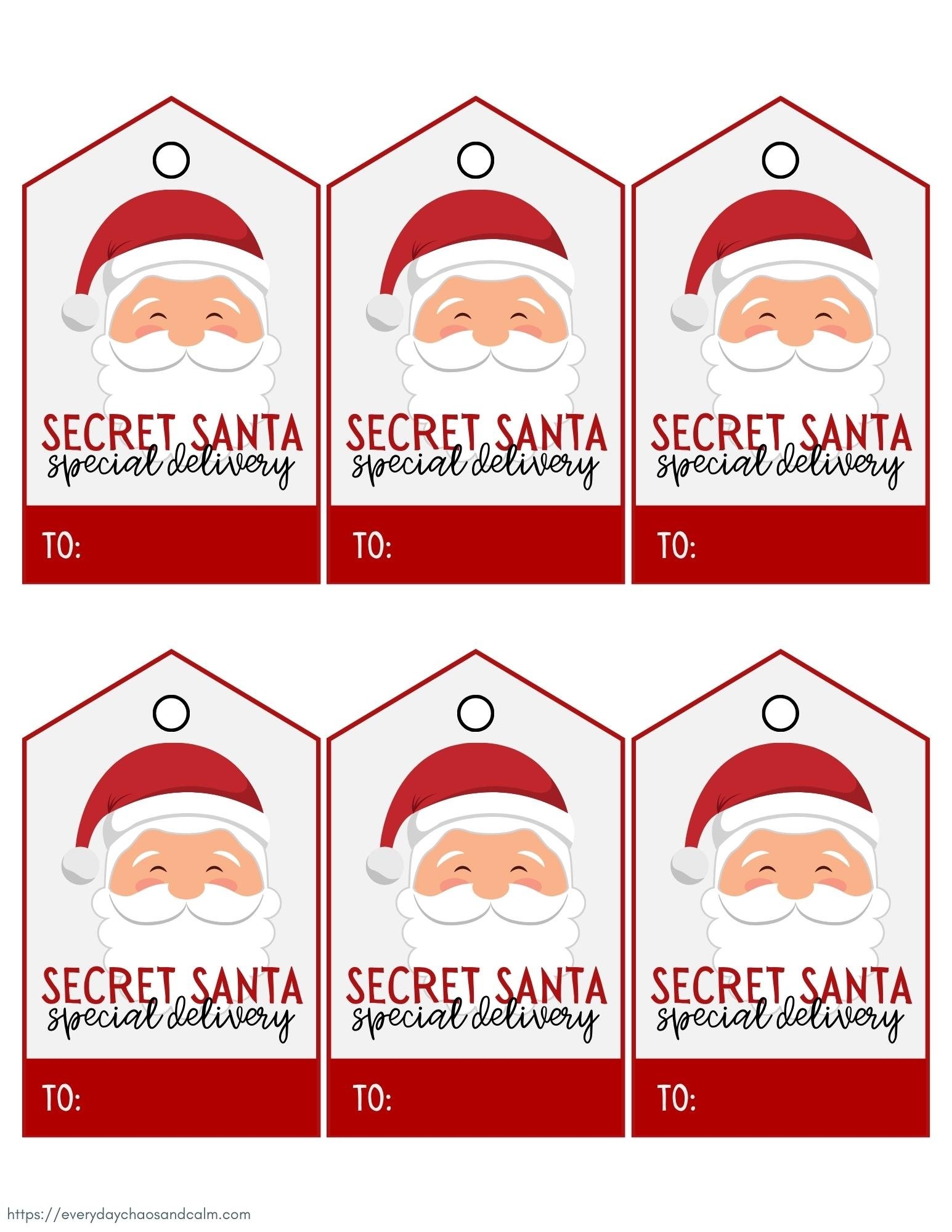 Printable Editable Secret Santa Gift Tags Printable Free Templates