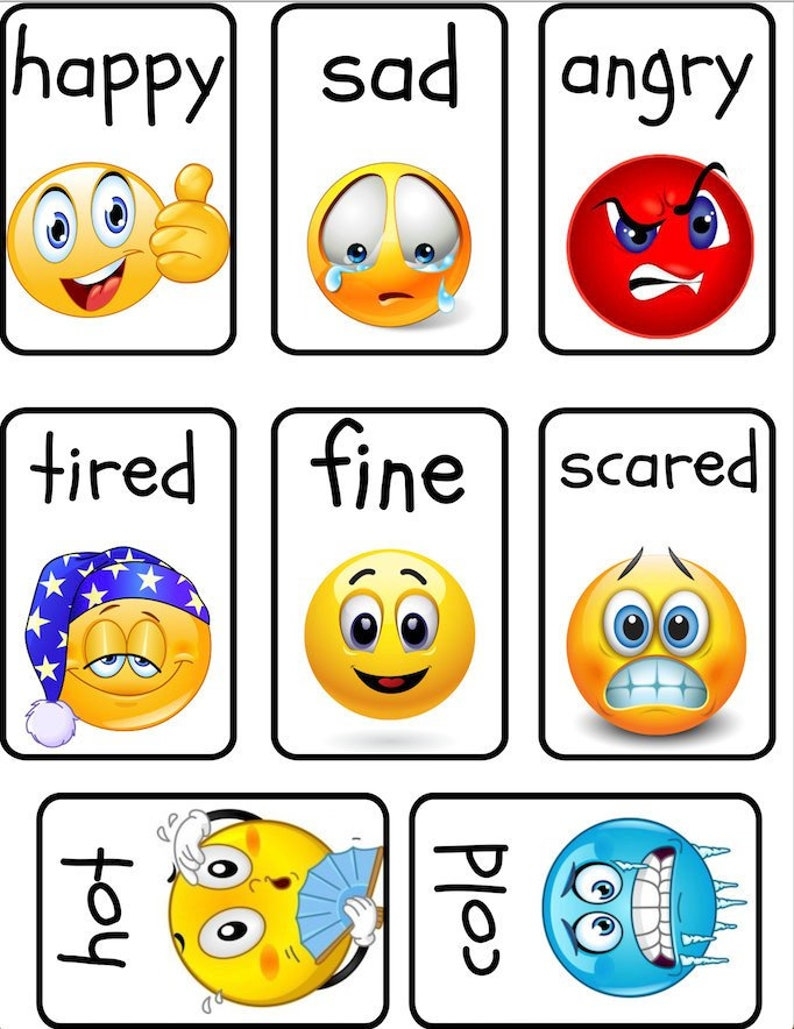 Printable Emotion Flash Cards