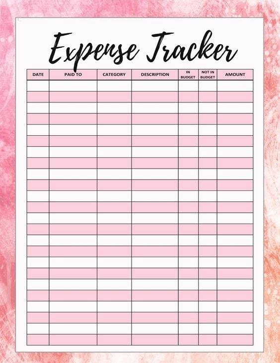 Printable Expense Tracker
