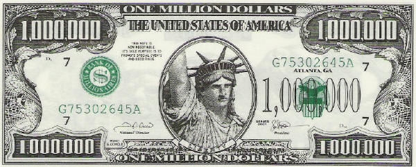 Printable Fake 1 Million Dollar Bill Printable Fake 1 Million Dollar Bill