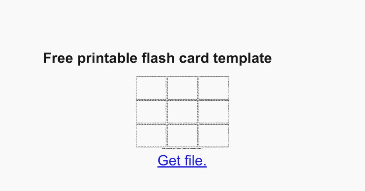 Printable Flashcard Template Google Docs