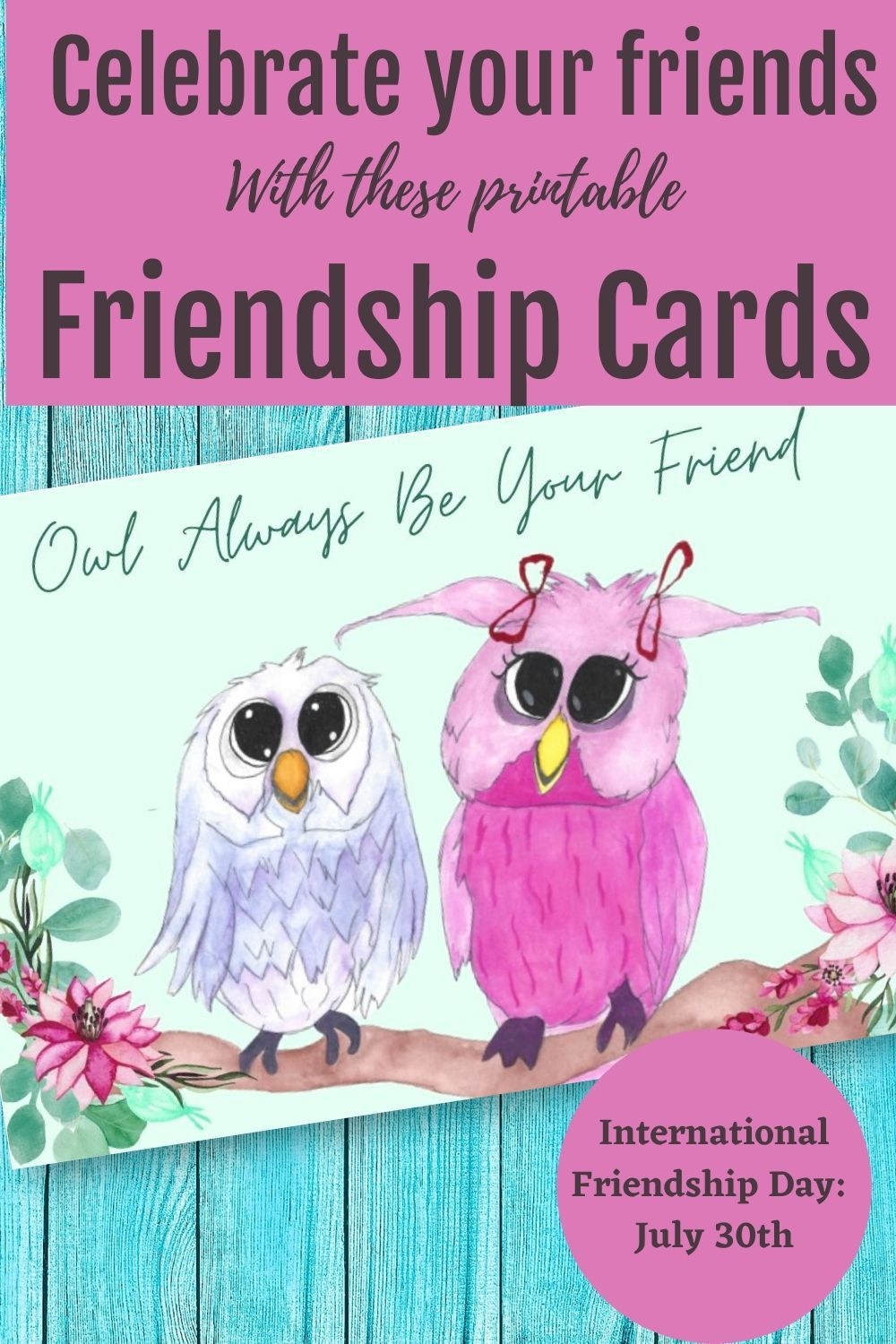 Printable Friendship Card Cute Owl Card Etsy Friendship Cards Owl 