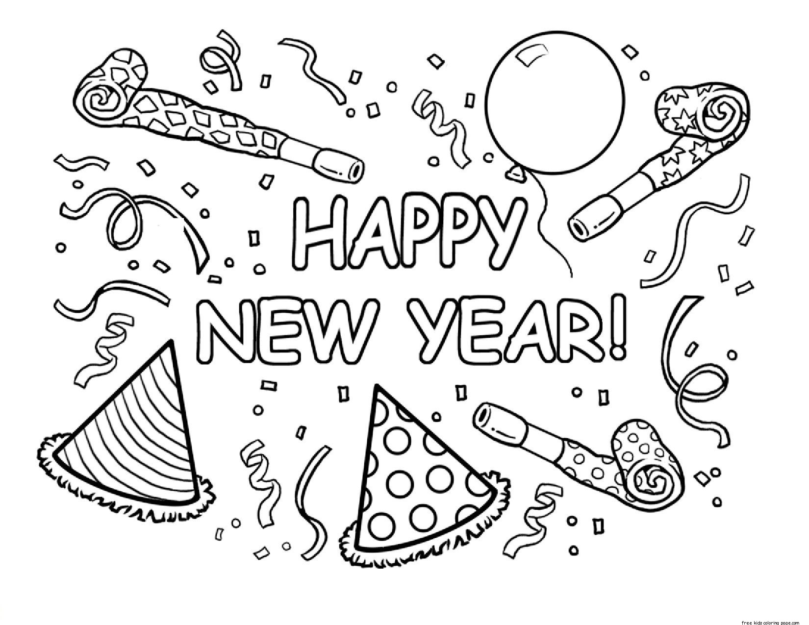 Printable New Years Coloring Pages