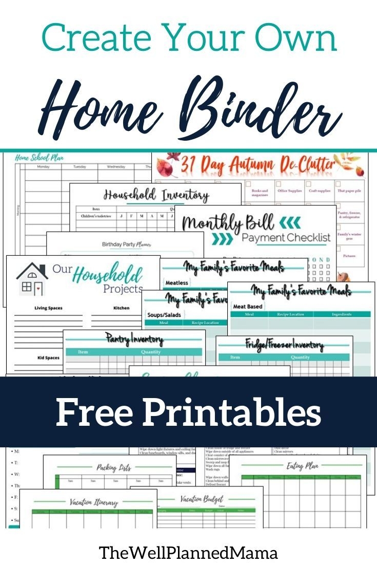 Home Management Binder Free Printables 2025