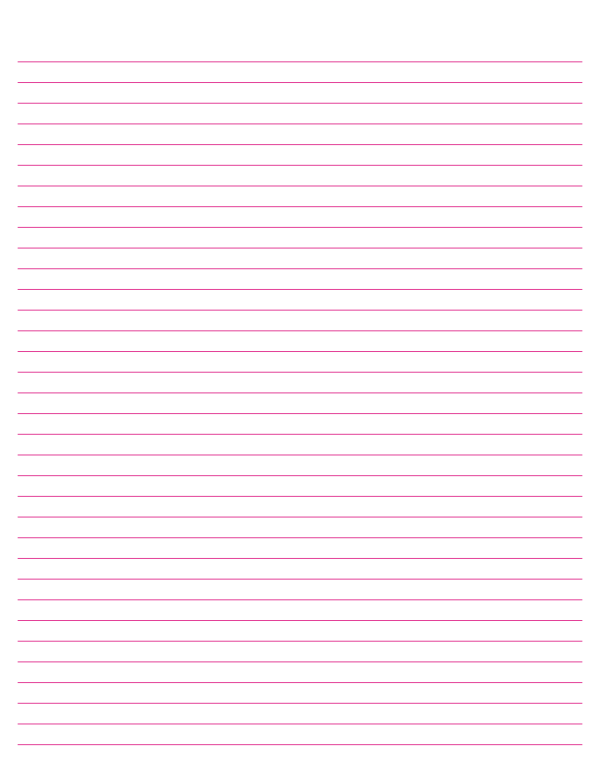 Printable Hot Pink Lined Paper College Ruled For Letter Paper