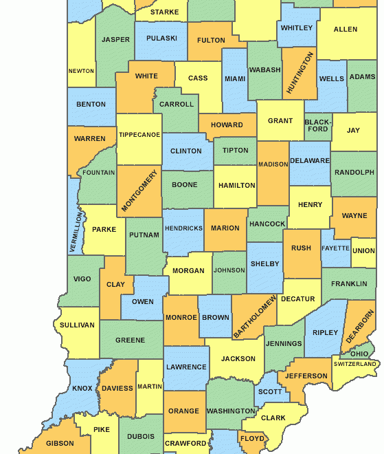 Printable Indiana Maps State Outline County Cities